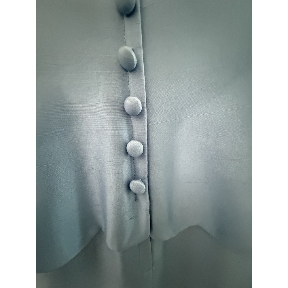 Talbots Vintage Blue Silk Dress Short Sleeve Scalloped Neckline‎ Womens 8 New - Picture 6 of 9